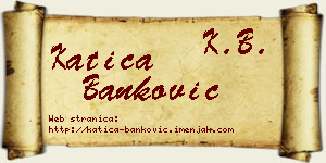 Katica Banković vizit kartica